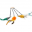 Играчка за котка Flamingo Nouk Dangler 61–186 см - въдица с плюш, пера и звънче, 